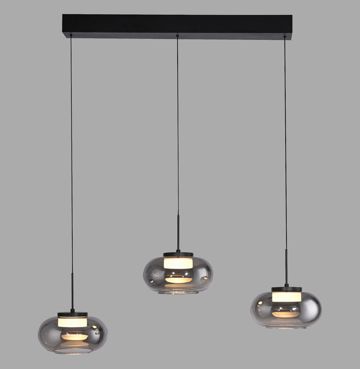 LED-PENDELLEUCHTE SW SIA 75/20/120 cm   - Schwarz, Design, Kunststoff/Metall (75/20/120cm) - Schöner Wohnen