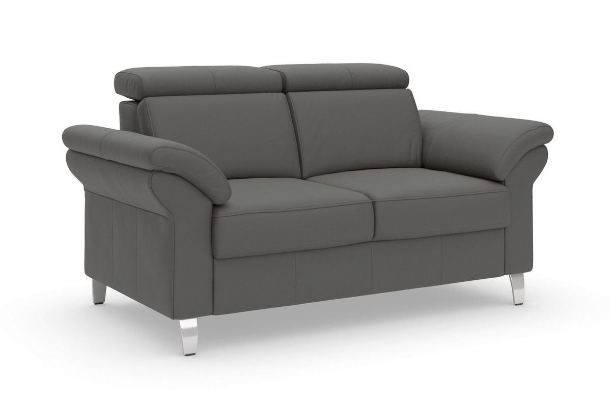 2-SITZER-SOFA ARNGAST E Mokka Echtleder  - Chromfarben/Mokka, Basics, Leder/Textil (156/84/93cm) - Sit & More
