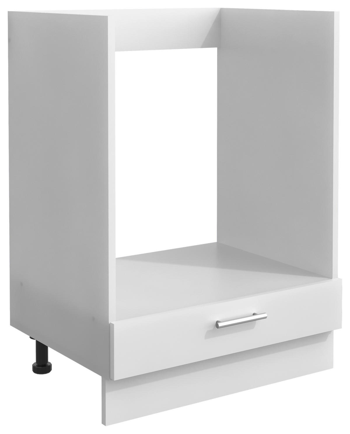 INBYGGNADSSKÅP FÖR SPIS 60/82/46 cm  i vit  - vit/aluminiumfärg, Design, metall/trämaterial (60/82/46cm) - MID.YOU