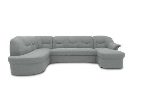 WOHNLANDSCHAFT Mintgrau Mikrofaser - Mintgrau/Schwarz, KONVENTIONELL, Kunststoff/Textil (180/295/146cm) - MID.YOU