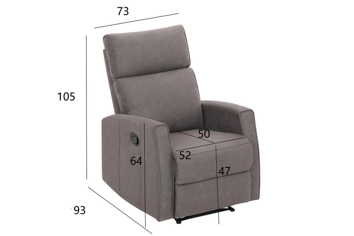 RELAXSESSEL Mikrofaser    - Schwarz/Grau, KONVENTIONELL, Kunststoff/Textil (73/105/93cm) - Xora