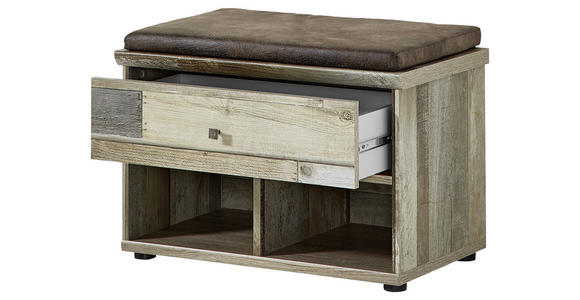 GARDEROBENBANK Braun - Zinkfarben/Schwarz, Trend, Textil/Metall (67/47/40cm) - Carryhome