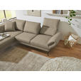 ECKSOFA  in Flachgewebe Hellbraun  175-224/255-365 cm  - Hellbraun/Schwarz, Design, Textil/Metall (175-224/255-365cm) - Dieter Knoll