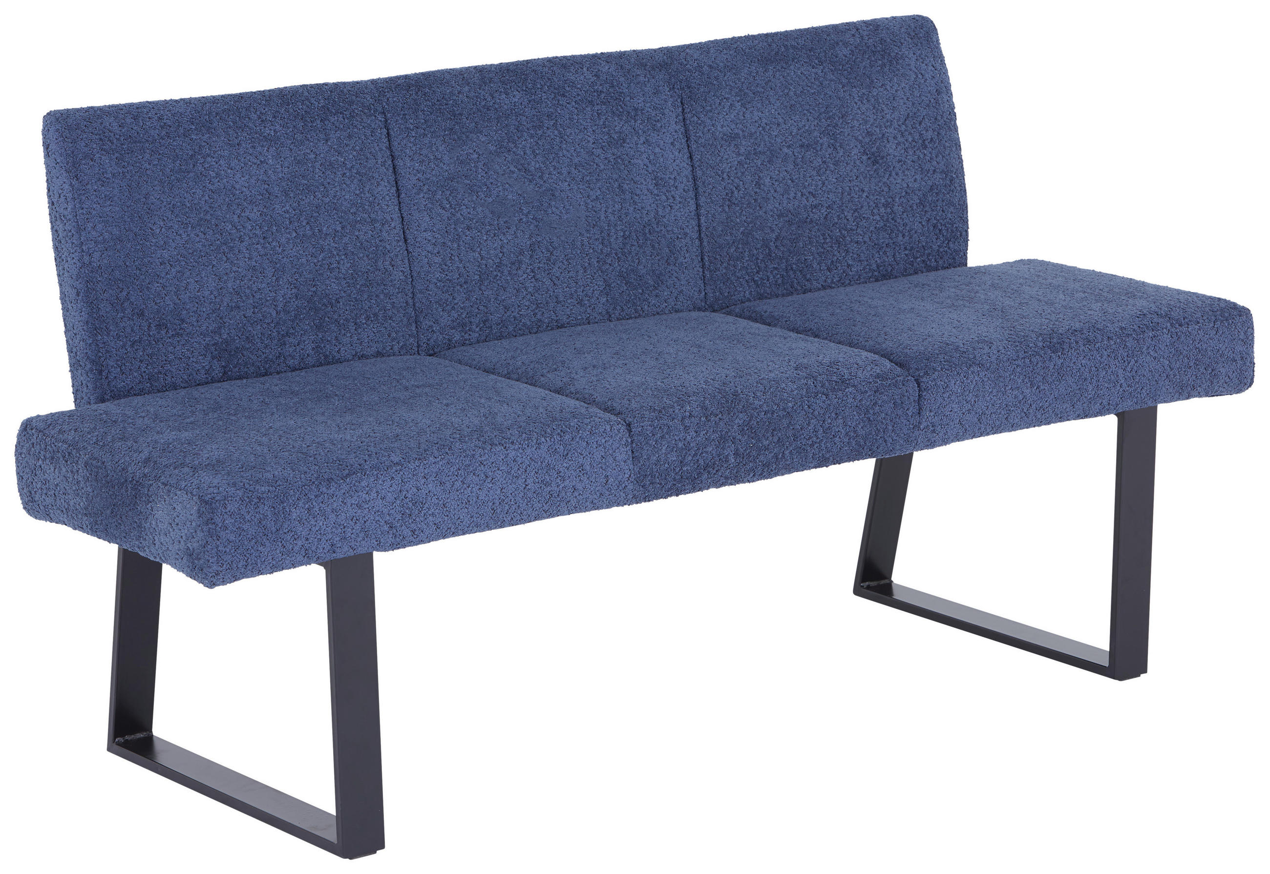SITZBANK 166/82/61 cm Leinenoptik Dunkelblau  - Schwarz/Dunkelblau, MODERN, Textil/Metall (166/82/61cm) - MID.YOU