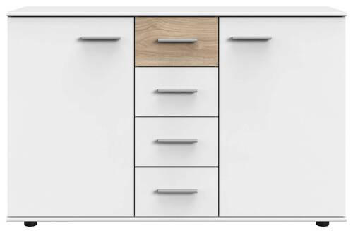 SIDEBOARD  in 130/83/41 cm  - Eichefarben/Alufarben, KONVENTIONELL, Holzwerkstoff/Kunststoff (130/83/41cm) - Carryhome
