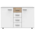 SIDEBOARD 130/83/41 cm  - Eichefarben/Alufarben, KONVENTIONELL, Holzwerkstoff/Kunststoff (130/83/41cm) - Carryhome