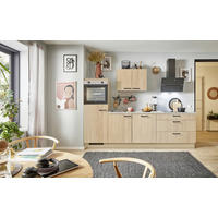 KÜCHENBLOCK PN 100 250 cm  in Eichefarben, Beigebraun  - Eichefarben/Beigebraun, Design, Holzwerkstoff/Metall (250cm) - Pino