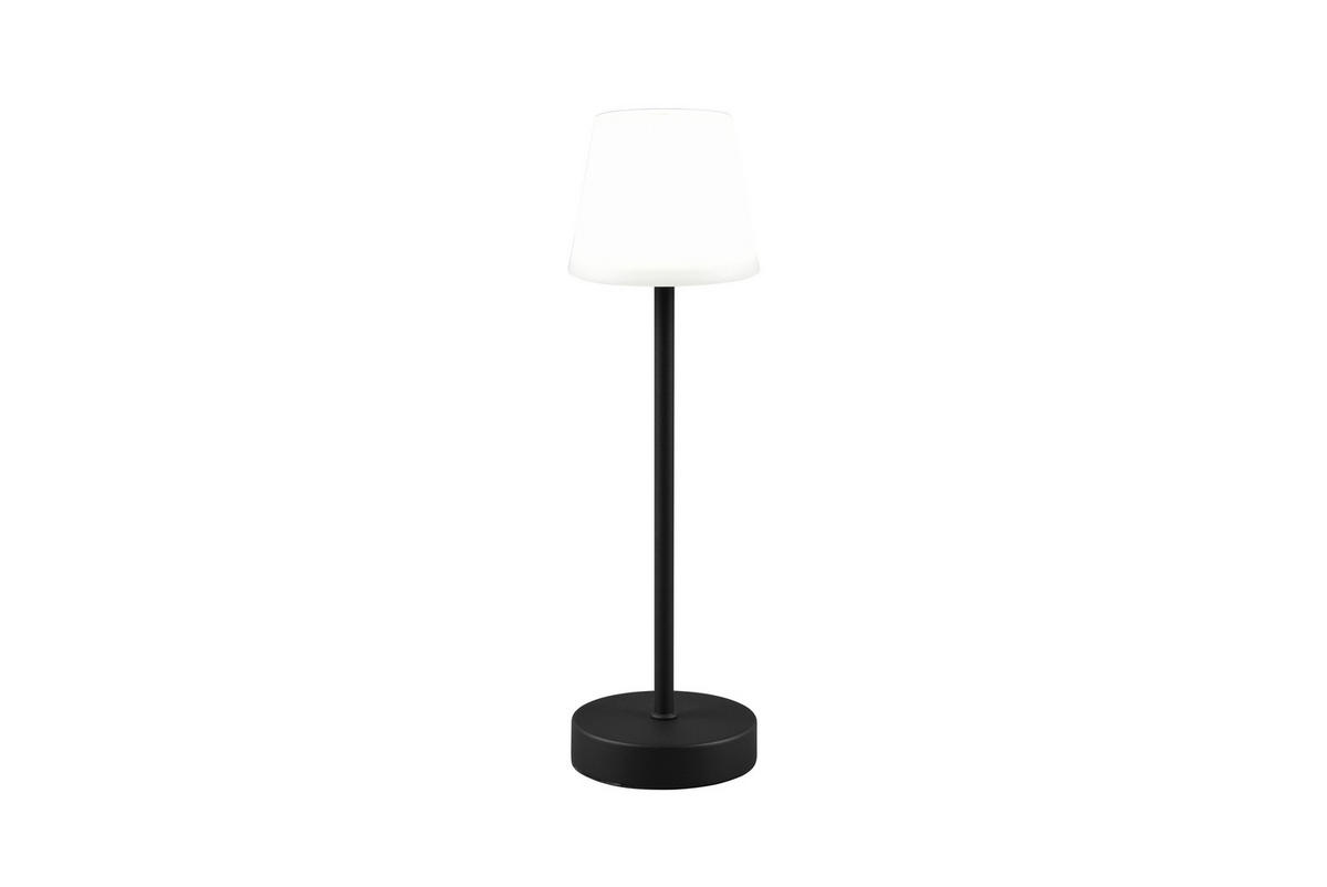 STOLNÍ LAMPA NA BATERIE, tlačítkový spínač, 11,00/39,00 cm  - bílá/černá, Konvenční, kov/plast (11,00/39,00cm)