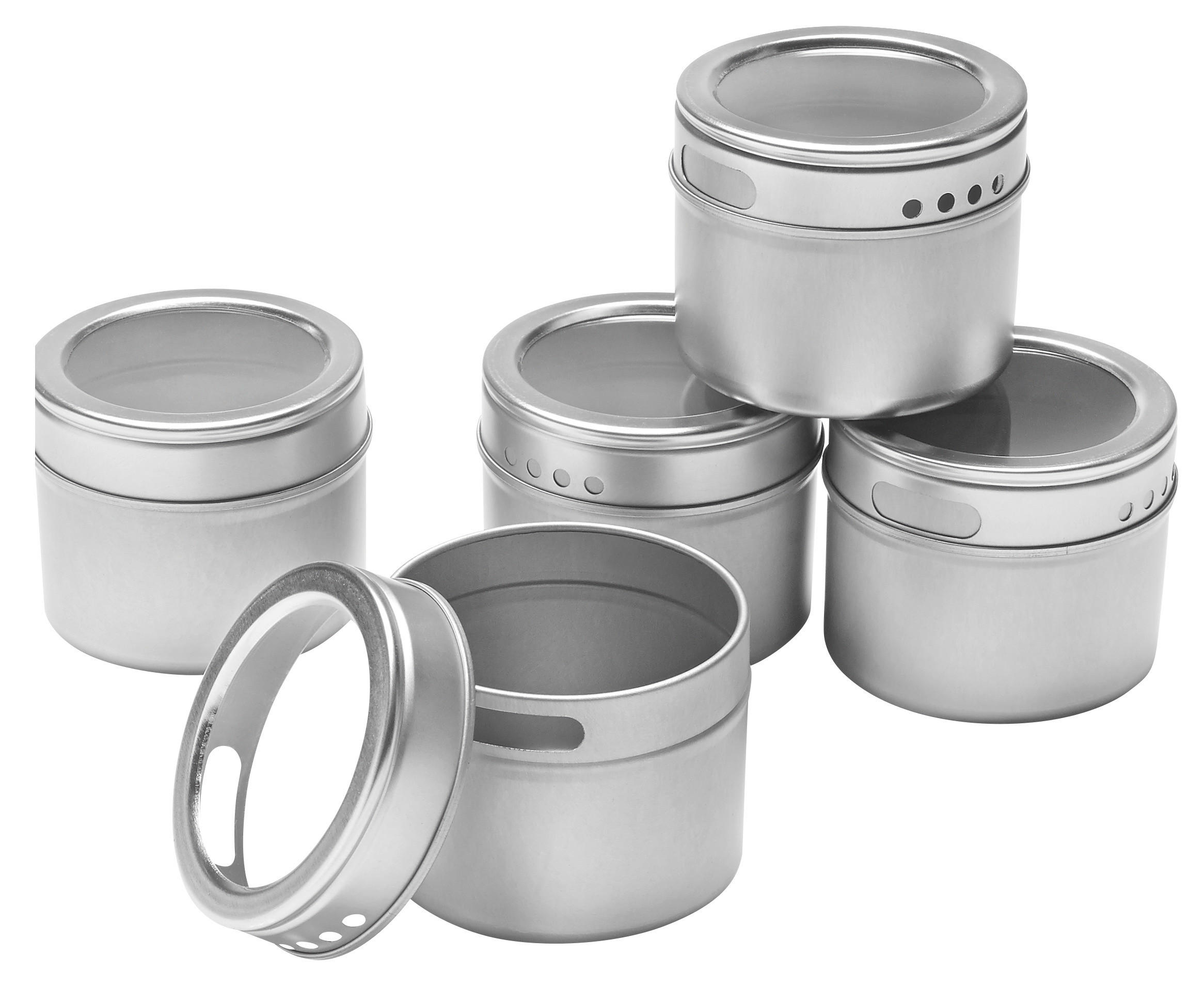 KRYDDASK SET - klar/silver, Basics, metall/plast (6/5,5cm) - Homeware Profession.