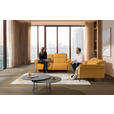 3-SITZER-SOFA Echtleder Currygelb  - Currygelb/Schwarz, Design, Leder/Metall (210/79/104cm) - Emilio Belluti