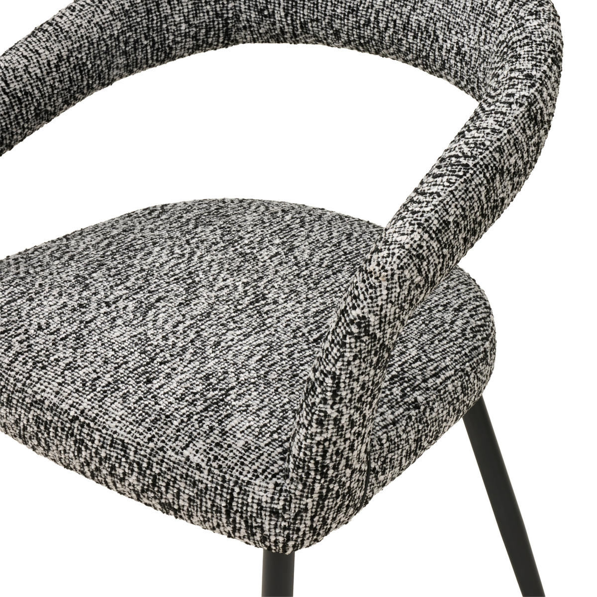 ARMLEHNSTUHL   Chenille  - Schwarz, MODERN, Textil/Metall (59/79,5/60cm) - MID.YOU