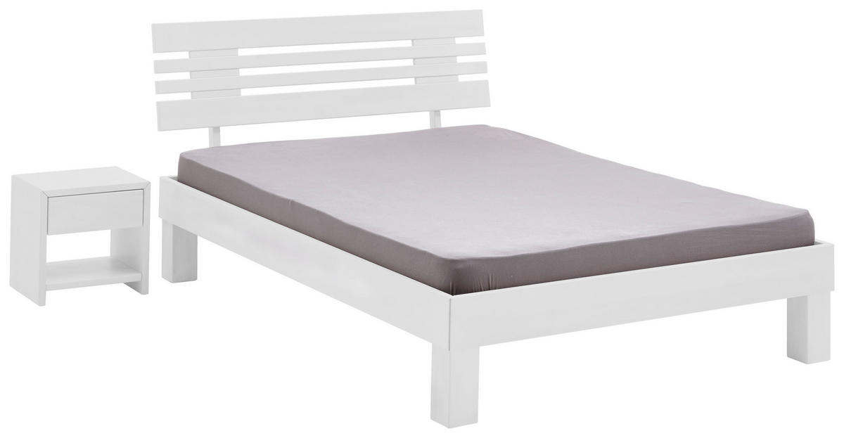 BETT 180/200 cm  in Weiß  - Weiß, KONVENTIONELL, Holz (180/200cm) - Boxxx