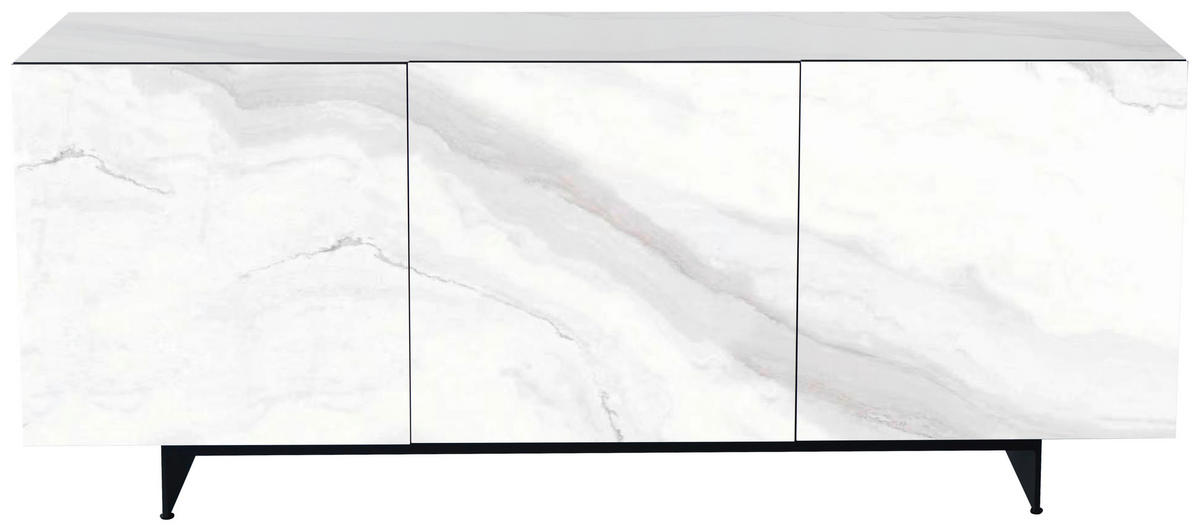 SIDEBOARD  180/75/50 cm 1 Schublade(n)  - Schwarz/Weiß, Design, Keramik/Holzwerkstoff (180/75/50cm) - Belluti