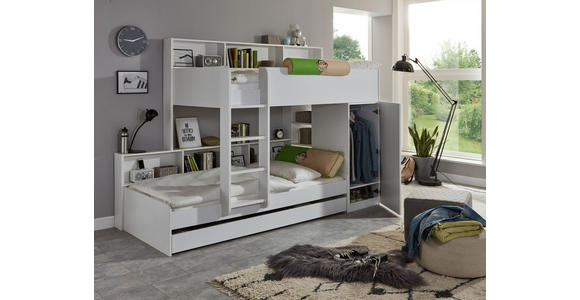 ETAGENBETT 90/200 cm  - Braun/Weiß, Design, Holzwerkstoff (90/200cm) - Xora