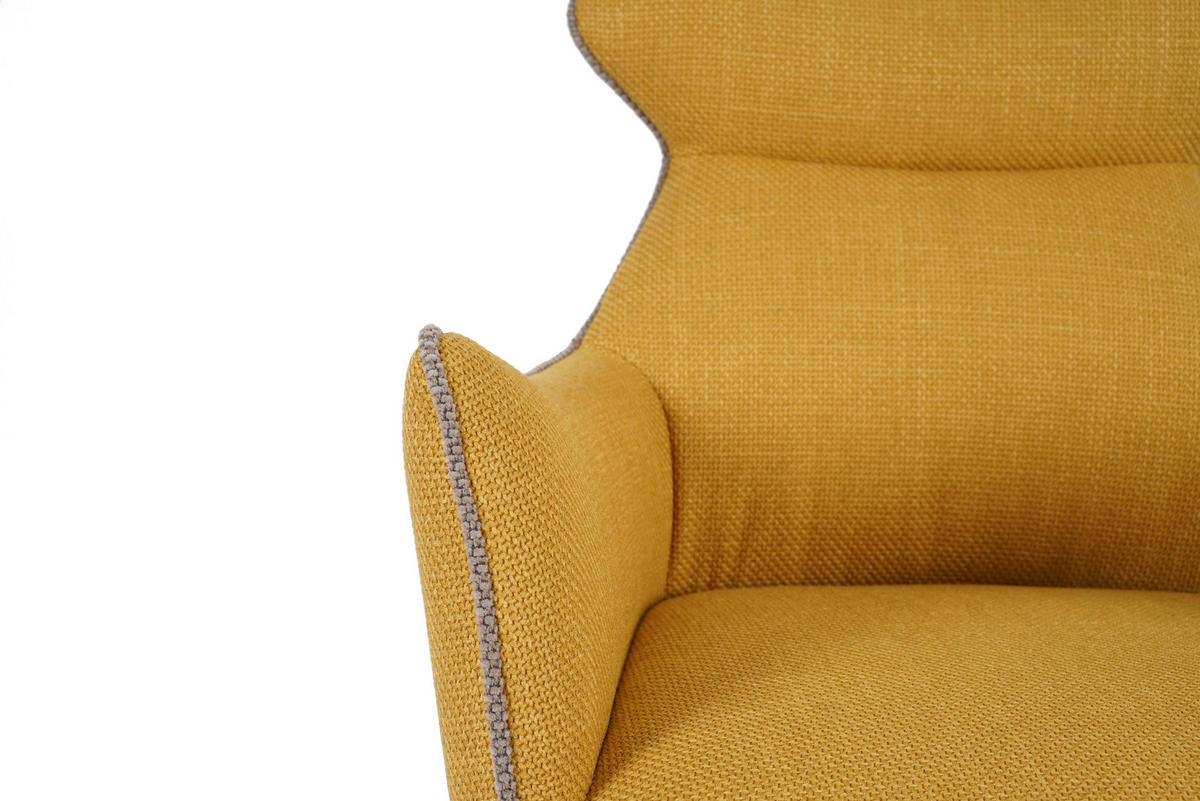 SCAUN CU BRAțE in galben, negru  - galben/negru, Design, metal/textil (59/90/64cm) - Novel