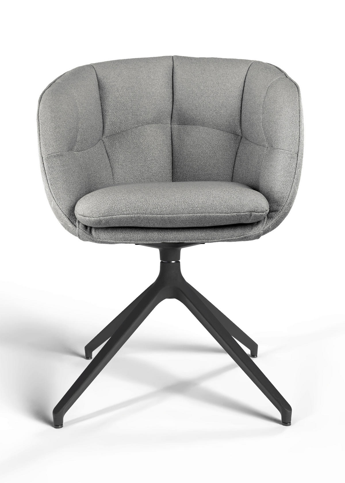 ARMLEHNSTUHL  Beinauswahl, Sitzfläche 360° drehbar, Stoff-/Lederauswahl Jacquard  Hellgrau  - Hellgrau/Schwarz, Design, Textil/Metall (62/81/63cm) - Dieter Knoll