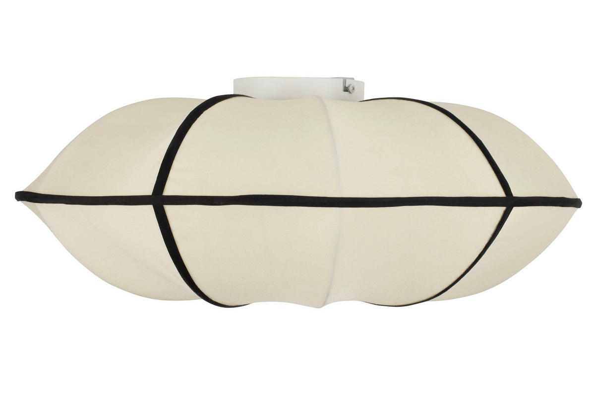 HÄNGELEUCHTE 50/24 cm   - Beige/Schwarz, Design, Textil/Metall (50/24cm) - Collet's Monde