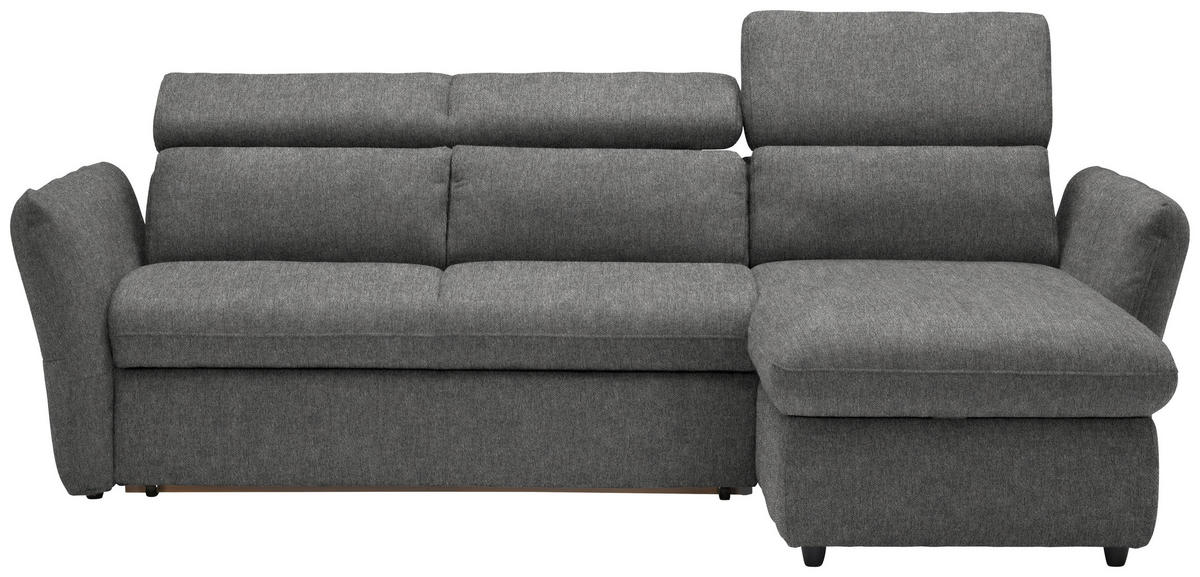 ECKSOFA in Mikrofaser Anthrazit  240/172 cm  - Anthrazit/Schwarz, Design, Kunststoff/Textil (240/172cm) - Stylife