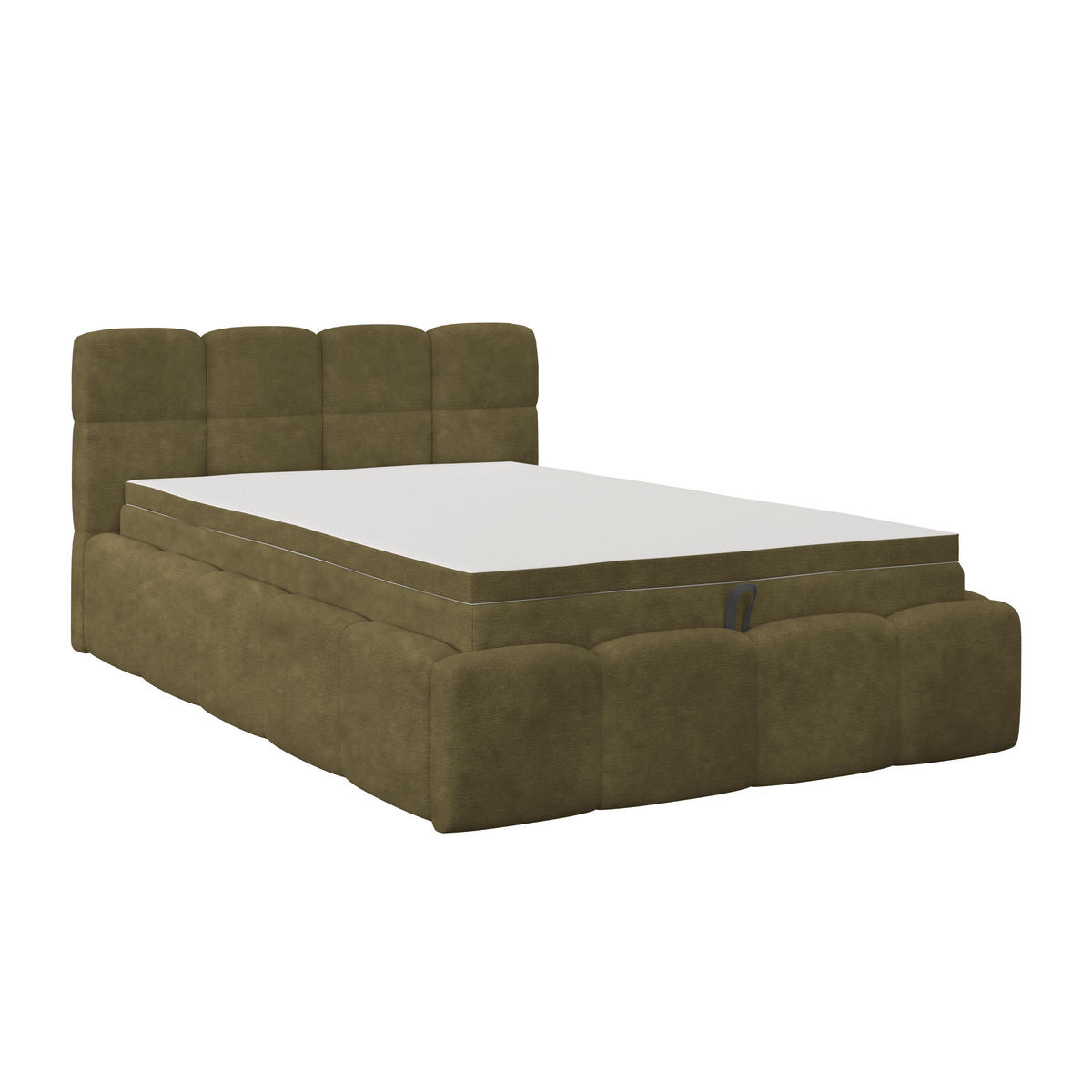 POLSTERBETT 140/200 cm,  in Grün, Matratze, Bettkasten, H3 = fest  - Schwarz/Grün, Trend, Kunststoff/Textil (140/200cm)