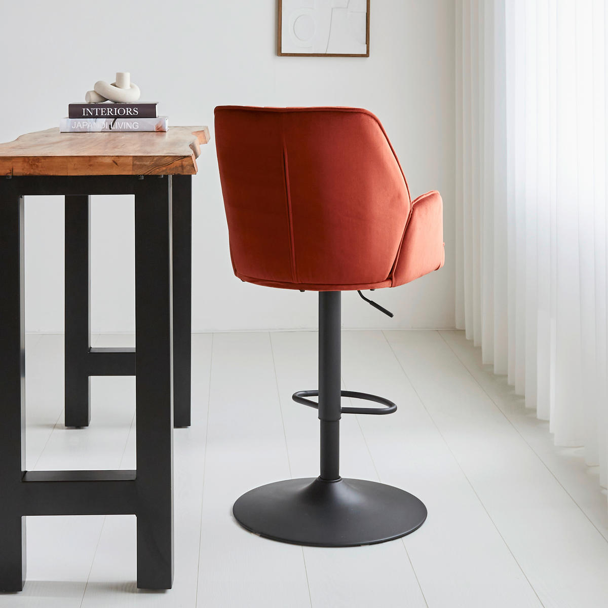 SADA BAROVÝCH STOLIČIEK 2 kus - oranžová/medená, Modern, kov/textil (54/100/58cm) - MID.YOU