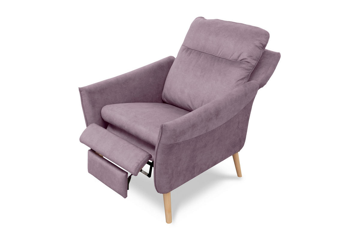 RELAXSESSEL in Textil Rosa  - Buchefarben/Rosa, Design, Holz/Textil (88/110/92cm) - Livetastic