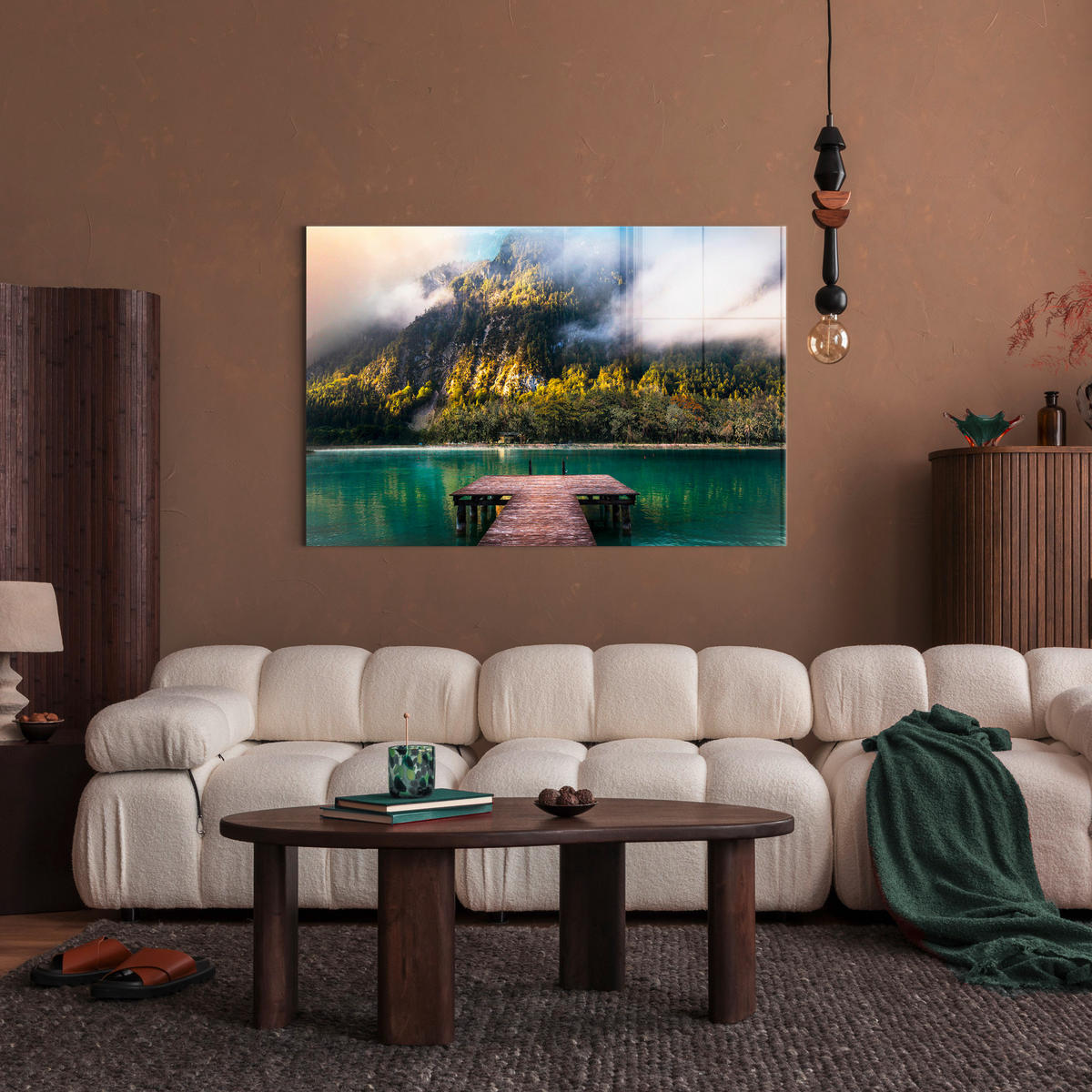 TABLOU PE STICLĂ 120/80 cm  - multicolor, Natur, sticlă/hârtie (120/80cm) - Monee