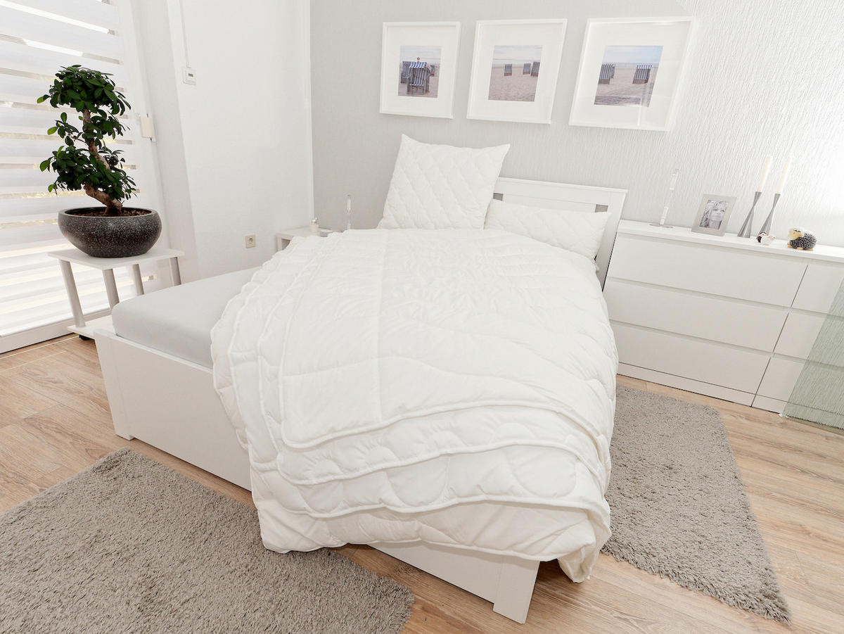 SOMMERDECKE  EcoWell  155/220 cm   - Weiß, Basics, Textil (155/220cm) - Beco