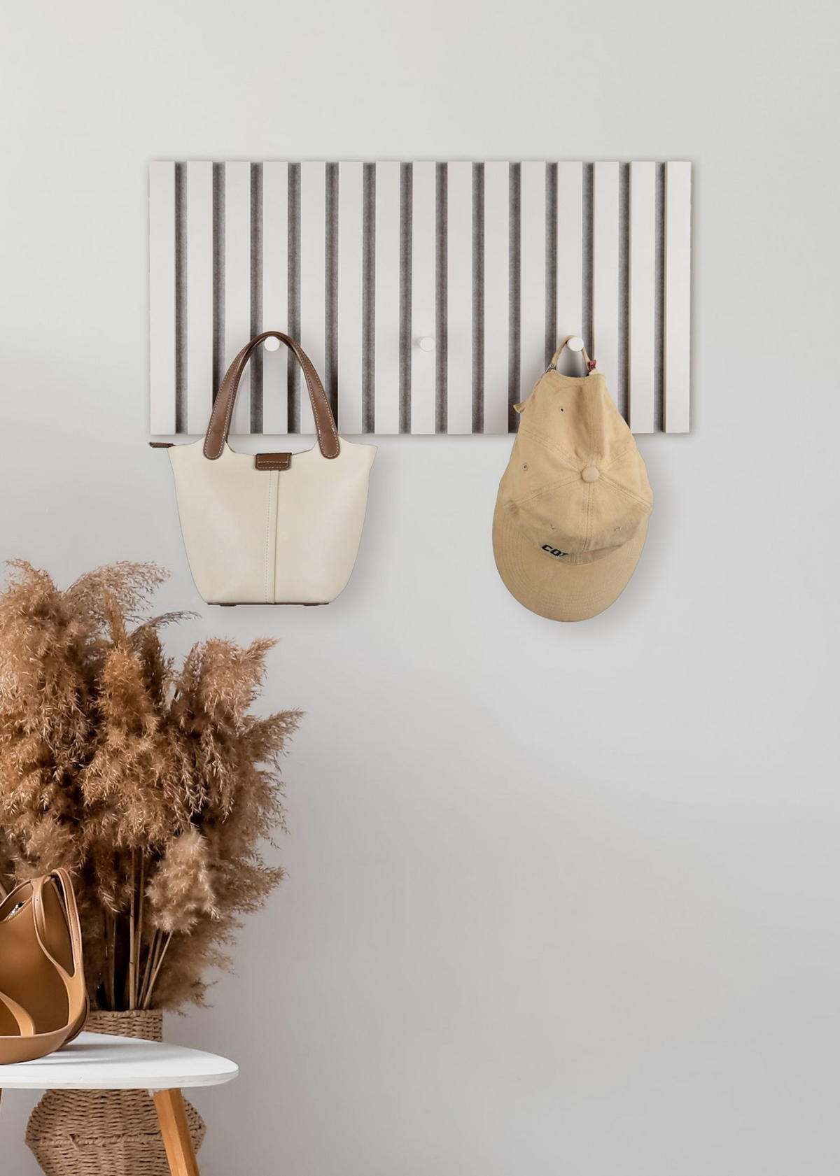 GARDEROBENPANEEL  in 60/30/7 cm  - Sandfarben, MODERN, Holzwerkstoff/Textil (60/30/7cm)