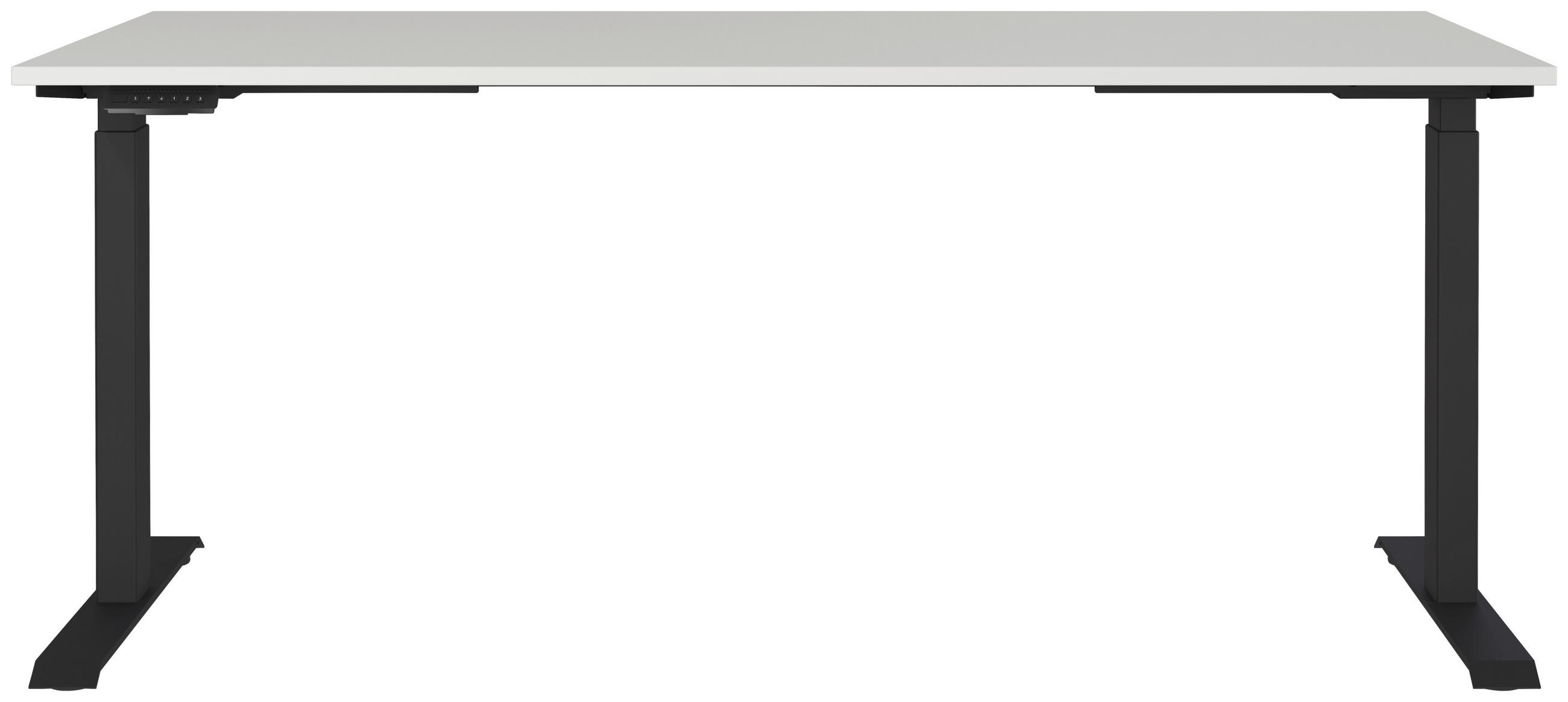 SCHREIBTISCH 180/80/72-118 cm  in Schwarz, Hellgrau  - Hellgrau/Schwarz, MODERN, Holzwerkstoff/Metall (180/80/72-118cm) - Novel