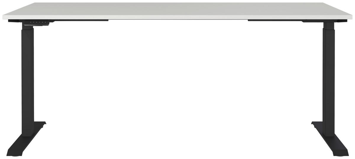 SCHREIBTISCH 180/80/72-118 cm  in Schwarz, Hellgrau  - Hellgrau/Schwarz, MODERN, Holzwerkstoff/Metall (180/80/72-118cm) - Novel