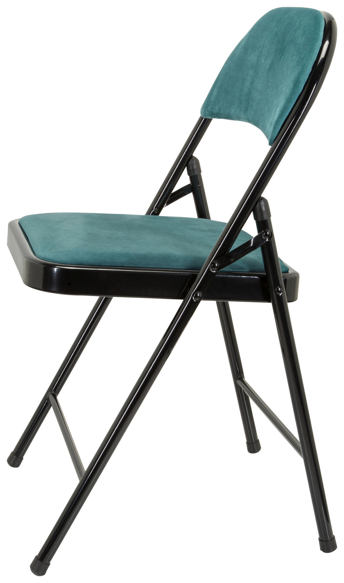 KLAPPSTUHL in Metall, Textil Schwarz, Türkis  - Türkis/Schwarz, Basics, Textil/Metall (44/80/49cm) - MID.YOU