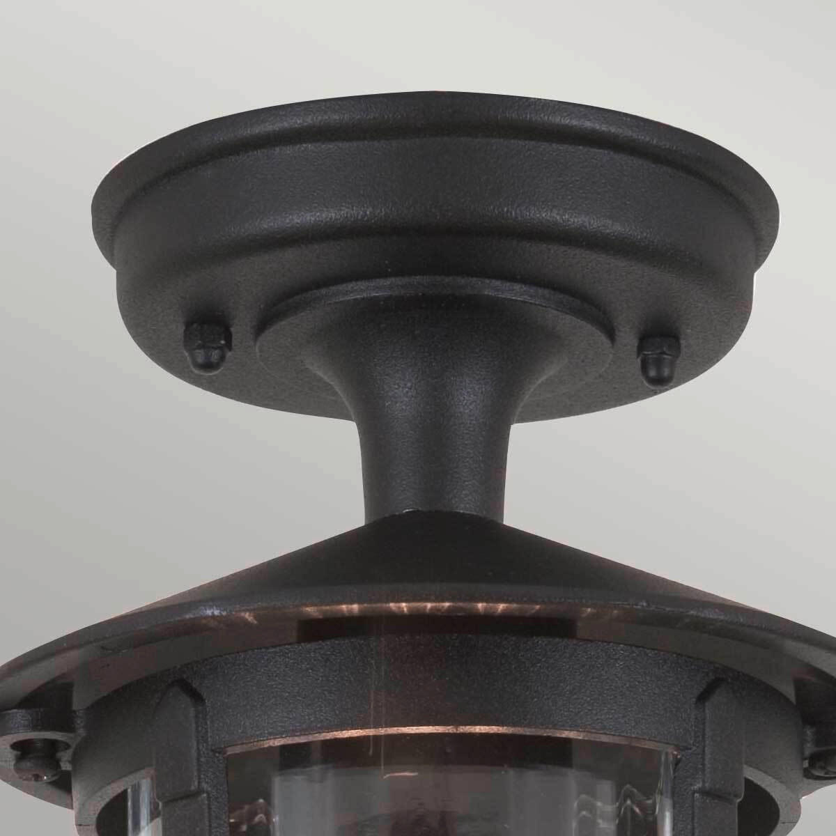 AUßENDECKENLEUCHTE Hereford 15/26 cm   - Schwarz, KONVENTIONELL, Glas/Metall (15/26cm) - Elstead Lighting