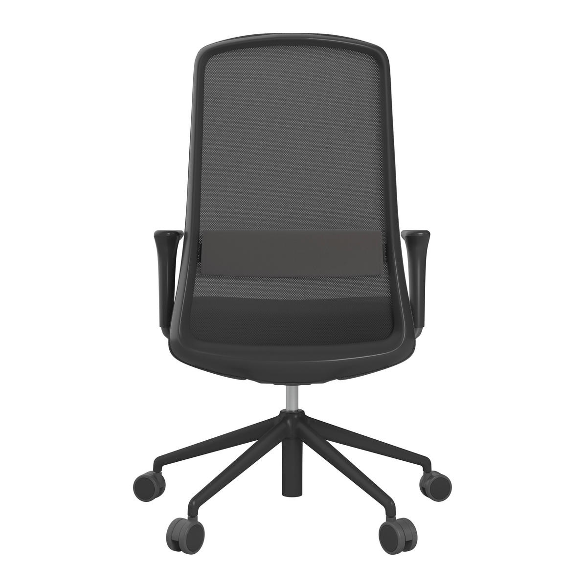 DREHSTUHL Schwarz, Dunkelbraun  - Dunkelbraun/Schwarz, MODERN, Leder/Kunststoff (70/103-115/70cm)