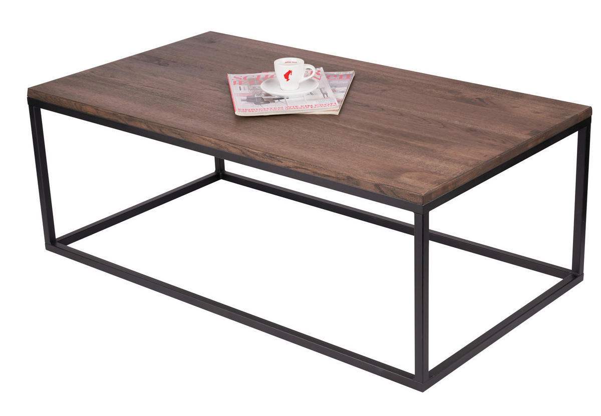 COUCHTISCH in Holz, Metall 110/40/60 cm  - Eiche dunkel/Schwarz, Natur, Holz/Metall (110/40/60cm)