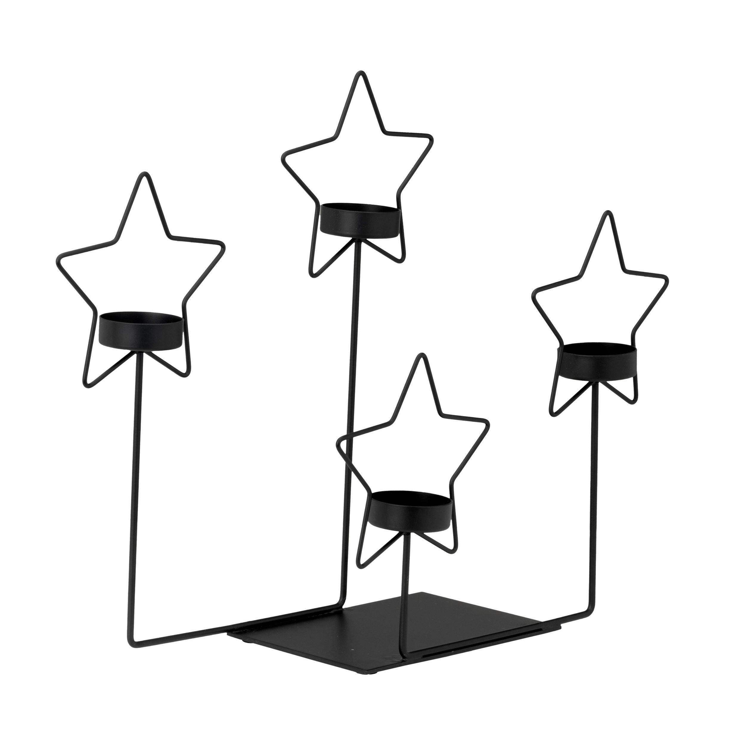 TEELICHTHALTER - Schwarz, LIFESTYLE, Metall (35/11/30,5cm)