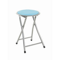 KLAPPHOCKER in Textil Alufarben, Hellblau  - Alufarben/Hellblau, Design, Textil/Metall (30/45/30cm) - Carryhome