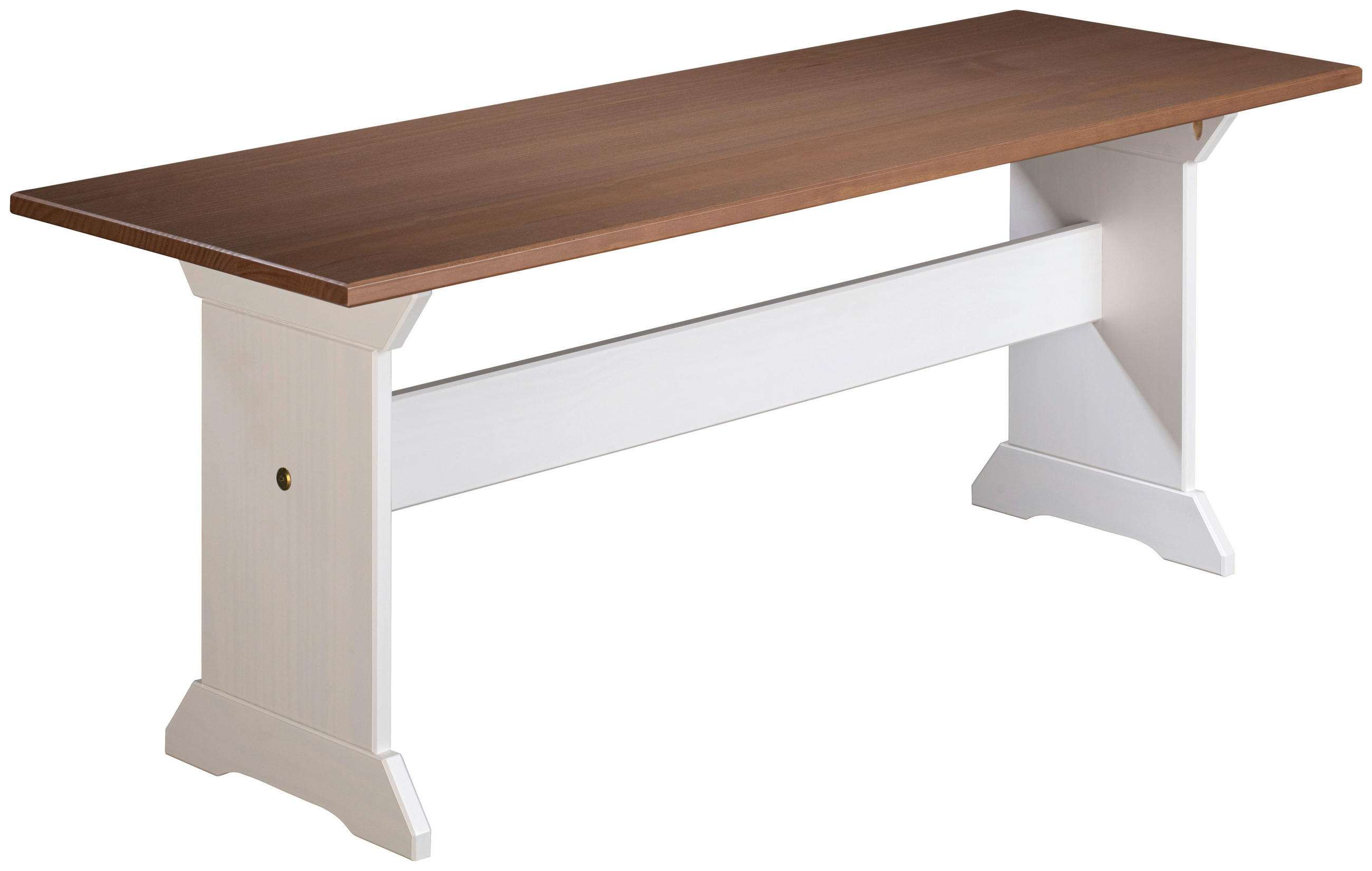 SITZBANK 110/45/37 cm Braun, Weiß Kiefer vollmassiv  - Weiß/Braun, KONVENTIONELL, Holz (110/45/37cm) - MID.YOU