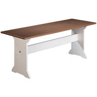 SITZBANK 110/45/37 cm Braun, Weiß Kiefer vollmassiv  - Weiß/Braun, KONVENTIONELL, Holz (110/45/37cm) - MID.YOU
