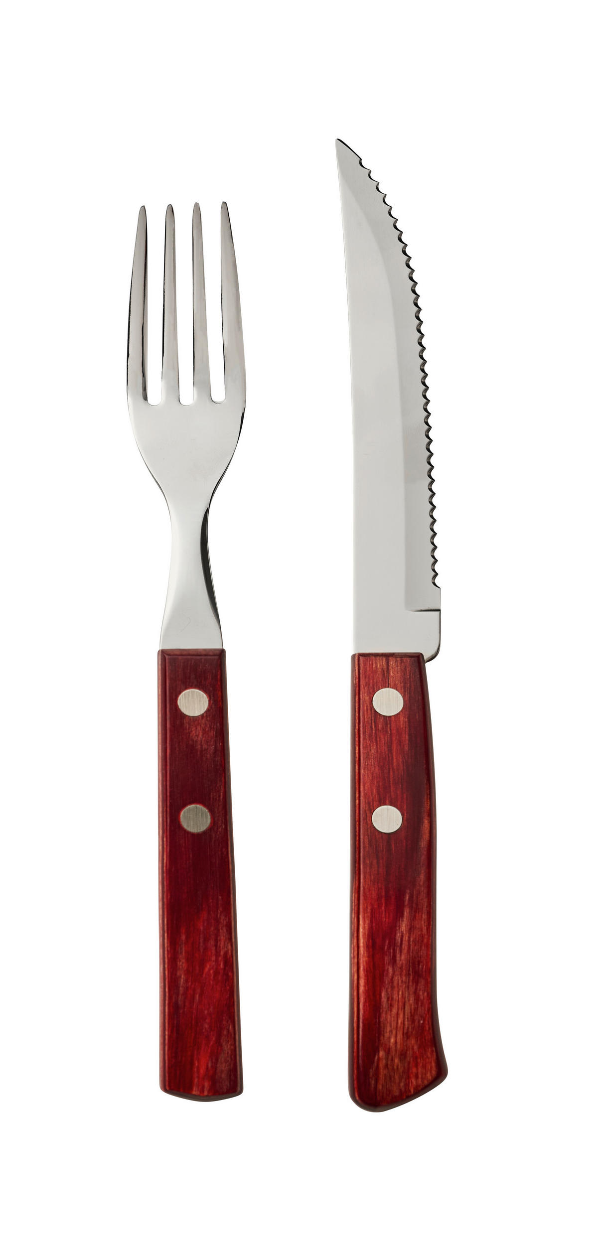 SADA PŘÍBORŮ, nerezová ocel, 12dílné - červená, Lifestyle, kov/dřevo