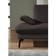 ECKSOFA in Mikrofaser, Chenille Mokka  - Schwarz/Mokka, Design, Textil/Metall (299/157cm) - Dieter Knoll