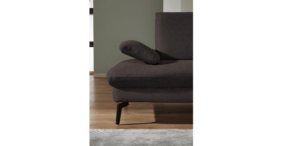 ECKSOFA in Chenille, Mikrofaser Mokka 299/157 cm - Schwarz/Mokka, Design, Textil/Metall (299/157cm) - Dieter Knoll