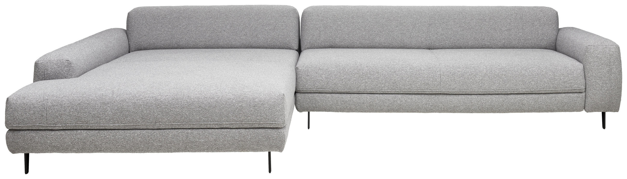 ECKSOFA  in Flachgewebe Hellgrau  225/355 cm  - Anthrazit/Hellgrau, Design, Textil/Metall (225/355cm) - Johann Jakob