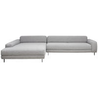 ECKSOFA  in Flachgewebe Hellgrau  225/355 cm  - Anthrazit/Hellgrau, Design, Textil/Metall (225/355cm) - Johann Jakob