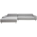 ECKSOFA  in Flachgewebe Hellgrau  225/355 cm  - Anthrazit/Hellgrau, Design, Textil/Metall (225/355cm) - Johann Jakob
