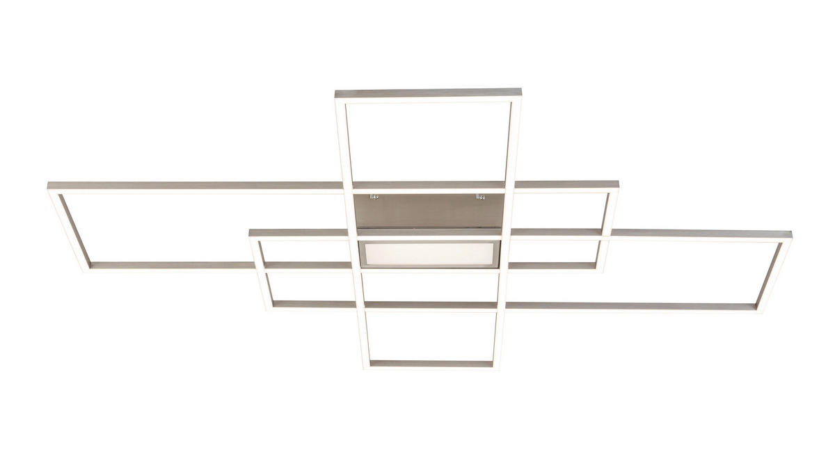 LED MENNYEZETI LÁMPA - nikkelszínű, Design, műanyag/fém (100/75/7,5cm) - Novel