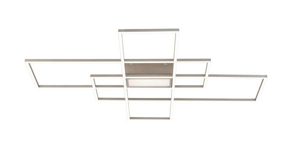LED-DECKENLEUCHTE 100/75/7,5 cm - Nickelfarben, Design, Kunststoff/Metall (100/75/7,5cm) - Novel