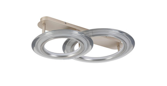 LED-DECKENLEUCHTE 66/45/16 cm - Chromfarben/Champagner, Design, Kunststoff/Metall (66/45/16cm) - Dieter Knoll