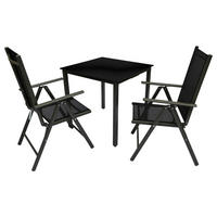 GARTENGARNITUR  - Anthrazit/Schwarz, Basics, Glas/Metall (80/73/80cm) - Gardenson