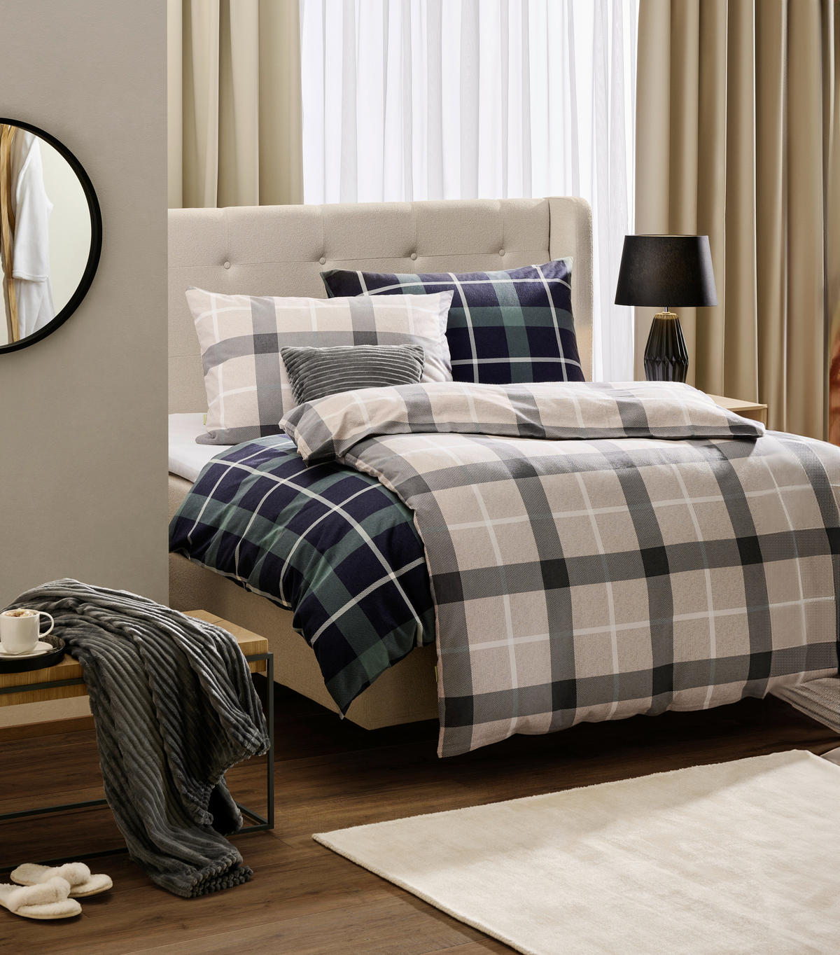 POSTEĽNÁ BIELIZEŇ, flanel, modrá, 140/200 cm - modrá, Natur, textil (140/200cm) - Esposa