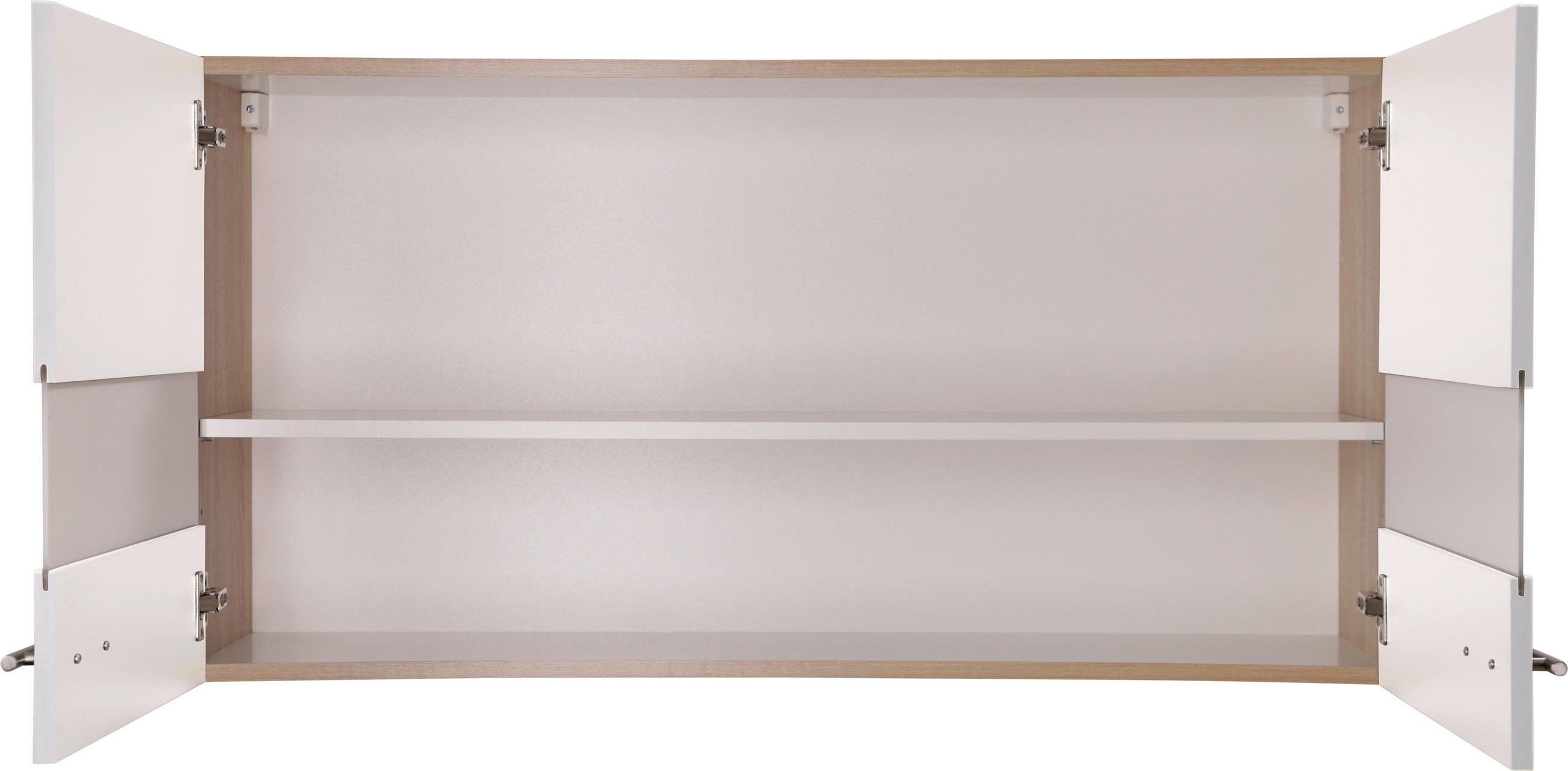 KÜCHENOBERSCHRANK 110/56,1/34,6 cm  in Weiß, Eichefarben  - Eichefarben/Silberfarben, Basics, Glas/Holzwerkstoff (110/56,1/34,6cm) - Respekta